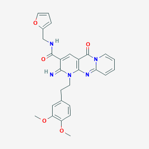 molecular formula C27H25N5O5 B357884 1-[2-(3,4-dimethoxyphenyl)ethyl]-N-(2-furylmethyl)-2-imino-5-oxo-1,5-dihydro-2H-dipyrido[1,2-a:2,3-d]pyrimidine-3-carboxamide CAS No. 840515-29-9