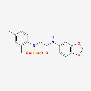 N-(1,3-benzodioxol-5-yl)-2-(2,4-dimethyl-N-methylsulfonylanilino)acetamide