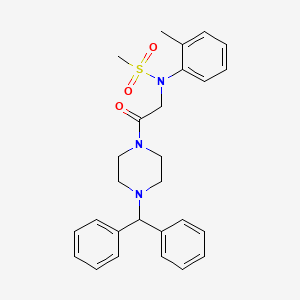 N-{2-[4-(diphenylmethyl)-1-piperazinyl]-2-oxoethyl}-N-(2-methylphenyl)methanesulfonamide