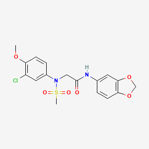 N~1~-1,3-benzodioxol-5-yl-N~2~-(3-chloro-4-methoxyphenyl)-N~2~-(methylsulfonyl)glycinamide