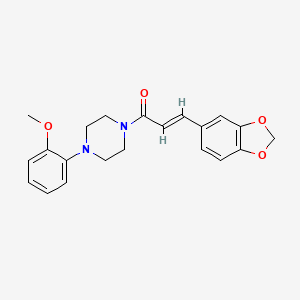 (E)-3-(1,3-BENZODIOXOL-5-YL)-1-[4-(2-METHOXYPHENYL)PIPERAZINO]-2-PROPEN-1-ONE