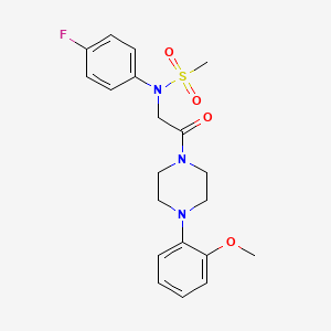 molecular formula C20H24FN3O4S B3578968 N-(4-fluorophenyl)-N-[2-[4-(2-methoxyphenyl)piperazin-1-yl]-2-oxoethyl]methanesulfonamide 