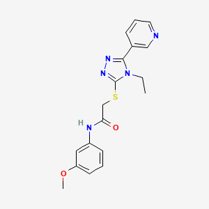 molecular formula C18H19N5O2S B3578976 2-{[4-ethyl-5-(pyridin-3-yl)-4H-1,2,4-triazol-3-yl]sulfanyl}-N-(3-methoxyphenyl)acetamide CAS No. 483327-15-7