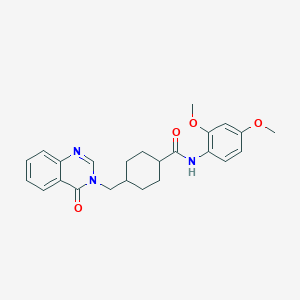 N-(2,4-dimethoxyphenyl)-4-[(4-oxo-3(4H)-quinazolinyl)methyl]cyclohexanecarboxamide
