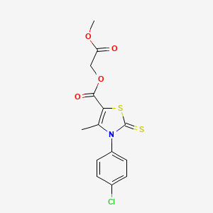 2-methoxy-2-oxoethyl 3-(4-chlorophenyl)-4-methyl-2-thioxo-2,3-dihydro-1,3-thiazole-5-carboxylate