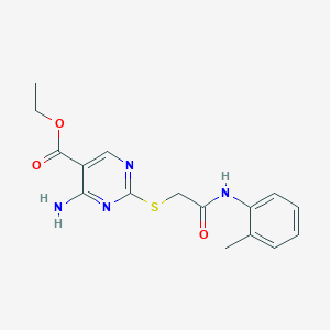 ETHYL 4-AMINO-2-({[(2-METHYLPHENYL)CARBAMOYL]METHYL}SULFANYL)PYRIMIDINE-5-CARBOXYLATE