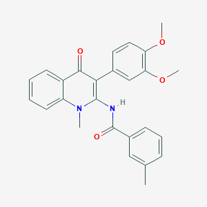 N-[3-(3,4-dimethoxyphenyl)-1-methyl-4-oxoquinolin-2-yl]-3-methylbenzamide