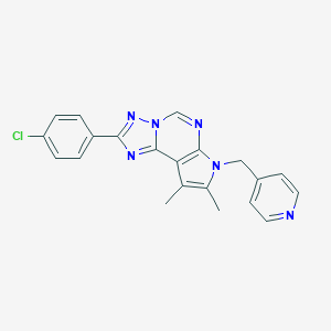 molecular formula C21H17ClN6 B357903 2-(4-chlorophenyl)-8,9-dimethyl-7-(4-pyridinylmethyl)-7H-pyrrolo[3,2-e][1,2,4]triazolo[1,5-c]pyrimidine CAS No. 921112-31-4