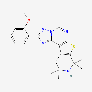 4-(2-methoxyphenyl)-12,12,14,14-tetramethyl-10-thia-3,5,6,8,13-pentazatetracyclo[7.7.0.02,6.011,16]hexadeca-1(9),2,4,7,11(16)-pentaene