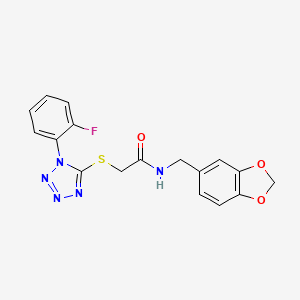 N-[(2H-1,3-BENZODIOXOL-5-YL)METHYL]-2-{[1-(2-FLUOROPHENYL)-1H-1,2,3,4-TETRAZOL-5-YL]SULFANYL}ACETAMIDE