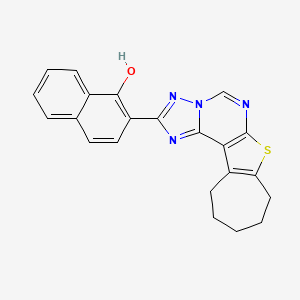 2-(9,10,11,12-tetrahydro-8H-cyclohepta[4,5]thieno[3,2-e][1,2,4]triazolo[1,5-c]pyrimidin-2-yl)-1-naphthol