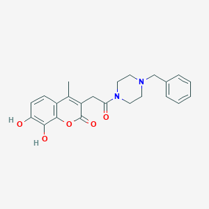 molecular formula C23H24N2O5 B357905 3-[2-(4-benzyl-1-piperazinyl)-2-oxoethyl]-7,8-dihydroxy-4-methyl-2H-chromen-2-one CAS No. 919747-59-4