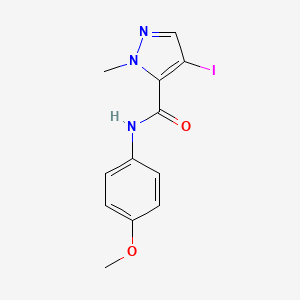 molecular formula C12H12IN3O2 B3579053 4-iodo-N-(4-methoxyphenyl)-1-methyl-1H-pyrazole-5-carboxamide 