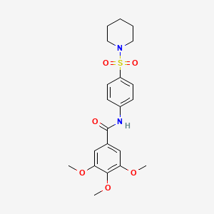 molecular formula C21H26N2O6S B3579059 3,4,5-TRIMETHOXY-N-[4-(PIPERIDINE-1-SULFONYL)PHENYL]BENZAMIDE 