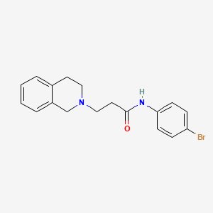 molecular formula C18H19BrN2O B3579062 N~1~-(4-BROMOPHENYL)-3-[3,4-DIHYDRO-2(1H)-ISOQUINOLINYL]PROPANAMIDE 