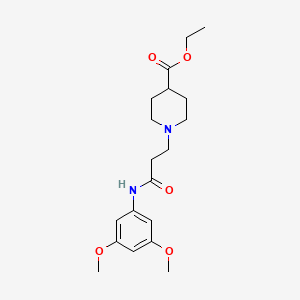 ETHYL 1-[3-(3,5-DIMETHOXYANILINO)-3-OXOPROPYL]-4-PIPERIDINECARBOXYLATE