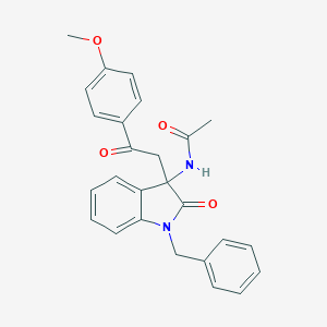 molecular formula C26H24N2O4 B357908 N-{1-benzyl-3-[2-(4-methoxyphenyl)-2-oxoethyl]-2-oxo-2,3-dihydro-1H-indol-3-yl}acetamide CAS No. 920441-89-0