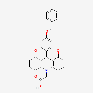 molecular formula C28H27NO5 B3579092 [9-[4-(benzyloxy)phenyl]-1,8-dioxo-2,3,4,5,6,7,8,9-octahydro-10(1H)-acridinyl]acetic acid 