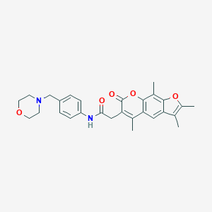 N-[4-(4-morpholinylmethyl)phenyl]-2-(2,3,5,9-tetramethyl-7-oxo-7H-furo[3,2-g]chromen-6-yl)acetamide