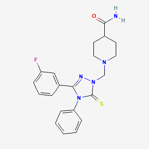 1-{[3-(3-fluorophenyl)-4-phenyl-5-thioxo-4,5-dihydro-1H-1,2,4-triazol-1-yl]methyl}piperidine-4-carboxamide