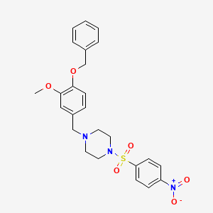 1-{[4-(BENZYLOXY)-3-METHOXYPHENYL]METHYL}-4-(4-NITROBENZENESULFONYL)PIPERAZINE