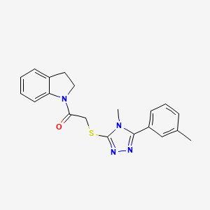 1-(2,3-dihydro-1H-indol-1-yl)-2-{[4-methyl-5-(3-methylphenyl)-4H-1,2,4-triazol-3-yl]sulfanyl}ethanone