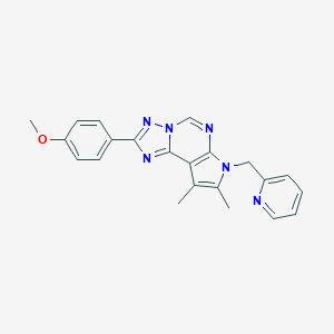 molecular formula C22H20N6O B357918 4-[8,9-dimethyl-7-(2-pyridinylmethyl)-7H-pyrrolo[3,2-e][1,2,4]triazolo[1,5-c]pyrimidin-2-yl]phenyl methyl ether CAS No. 921112-27-8
