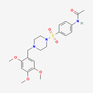 molecular formula C22H29N3O6S B3579192 N~1~-(4-{[4-(2,4,5-TRIMETHOXYBENZYL)PIPERAZINO]SULFONYL}PHENYL)ACETAMIDE 