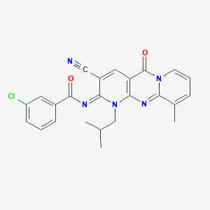 3-chloro-N-(3-cyano-1-isobutyl-10-methyl-5-oxo-1,5-dihydro-2H-dipyrido[1,2-a:2,3-d]pyrimidin-2-ylidene)benzamide