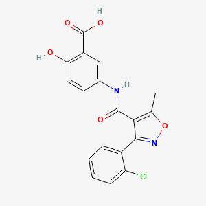 molecular formula C18H13ClN2O5 B3579227 5-({[3-(2-chlorophenyl)-5-methyl-4-isoxazolyl]carbonyl}amino)-2-hydroxybenzoic acid 