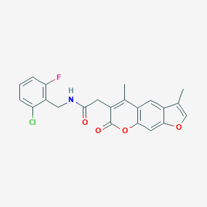 molecular formula C22H17ClFNO4 B357926 N-(2-chloro-6-fluorobenzyl)-2-(3,5-dimethyl-7-oxo-7H-furo[3,2-g]chromen-6-yl)acetamide CAS No. 879767-68-7