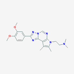 molecular formula C21H26N6O2 B357929 2-[2-(3,4-dimethoxyphenyl)-8,9-dimethyl-7H-pyrrolo[3,2-e][1,2,4]triazolo[1,5-c]pyrimidin-7-yl]-N,N-dimethylethanamine CAS No. 921083-34-3