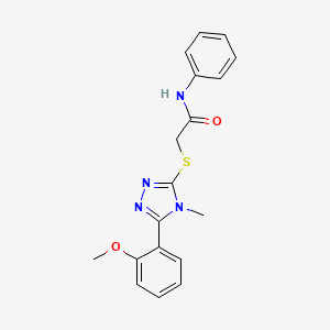 molecular formula C18H18N4O2S B3579327 2-{[5-(2-methoxyphenyl)-4-methyl-4H-1,2,4-triazol-3-yl]thio}-N-phenylacetamide 