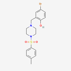 molecular formula C18H21BrN2O3S B3579333 4-BROMO-2-({4-[(4-METHYLPHENYL)SULFONYL]PIPERAZINO}METHYL)PHENOL 