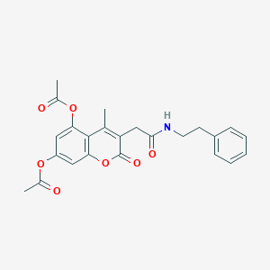 5-(acetyloxy)-4-methyl-2-oxo-3-{2-oxo-2-[(2-phenylethyl)amino]ethyl}-2H-chromen-7-yl acetate