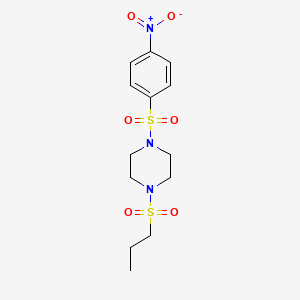 molecular formula C13H19N3O6S2 B3579357 1-[(4-nitrophenyl)sulfonyl]-4-(propylsulfonyl)piperazine 