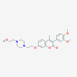 molecular formula C26H32N2O6 B357936 3-(3,4-dimethoxyphenyl)-7-(2-(4-(2-hydroxyethyl)piperazin-1-yl)ethoxy)-4-methyl-2H-chromen-2-one CAS No. 921099-13-0