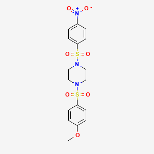 1-(4-Methoxybenzenesulfonyl)-4-(4-nitrobenzenesulfonyl)piperazine