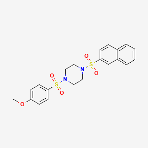 molecular formula C21H22N2O5S2 B3579373 1-[(4-methoxyphenyl)sulfonyl]-4-(2-naphthylsulfonyl)piperazine 