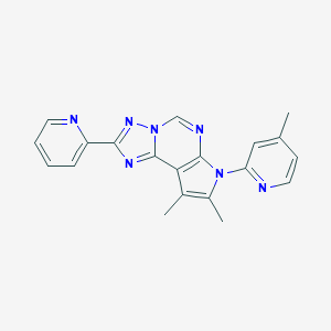 molecular formula C20H17N7 B357939 8,9-dimethyl-7-(4-methyl-2-pyridinyl)-2-(2-pyridinyl)-7H-pyrrolo[3,2-e][1,2,4]triazolo[1,5-c]pyrimidine CAS No. 921069-52-5