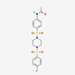 molecular formula C18H20FN3O5S2 B3579404 N~1~-[4-({4-[(4-FLUOROPHENYL)SULFONYL]PIPERAZINO}SULFONYL)PHENYL]ACETAMIDE 