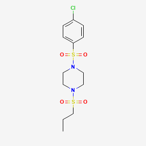 molecular formula C13H19ClN2O4S2 B3579424 1-[(4-chlorophenyl)sulfonyl]-4-(propylsulfonyl)piperazine 