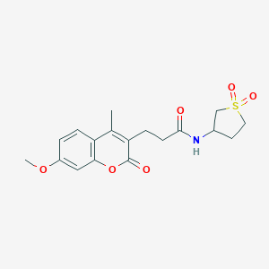 molecular formula C18H21NO6S B357943 N-(1,1-dioxidotetrahydrothiophen-3-yl)-3-(7-methoxy-4-methyl-2-oxo-2H-chromen-3-yl)propanamide CAS No. 919735-14-1