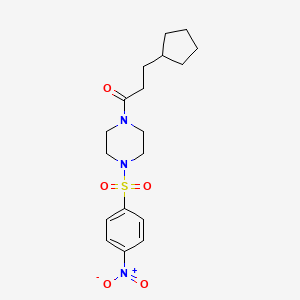 1-(3-cyclopentylpropanoyl)-4-[(4-nitrophenyl)sulfonyl]piperazine