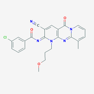 molecular formula C24H20ClN5O3 B357946 3-chloro-N-[3-cyano-1-(3-methoxypropyl)-10-methyl-5-oxo-1,5-dihydro-2H-dipyrido[1,2-a:2,3-d]pyrimidin-2-ylidene]benzamide CAS No. 843624-36-2