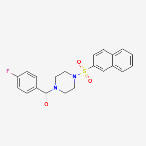 molecular formula C21H19FN2O3S B3579468 (4-FLUOROPHENYL)[4-(2-NAPHTHYLSULFONYL)PIPERAZINO]METHANONE 