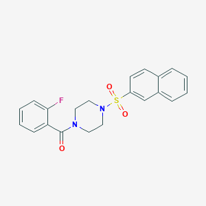 (2-FLUOROPHENYL)[4-(2-NAPHTHYLSULFONYL)PIPERAZINO]METHANONE