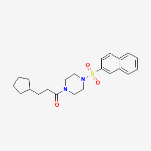 molecular formula C22H28N2O3S B3579499 3-CYCLOPENTYL-1-[4-(NAPHTHALENE-2-SULFONYL)PIPERAZIN-1-YL]PROPAN-1-ONE 