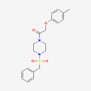 molecular formula C20H24N2O4S B3579503 1-[4-(BENZYLSULFONYL)PIPERAZINO]-2-(4-METHYLPHENOXY)-1-ETHANONE 