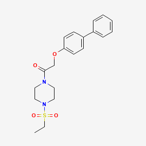 molecular formula C20H24N2O4S B3579515 1-(4-Ethylsulfonylpiperazin-1-yl)-2-(4-phenylphenoxy)ethanone CAS No. 6513-80-0